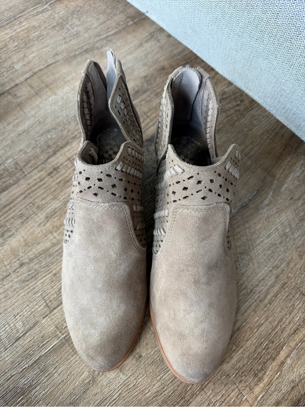 Vince Camuto Women's Tan Suede Cutout Ankle Booties